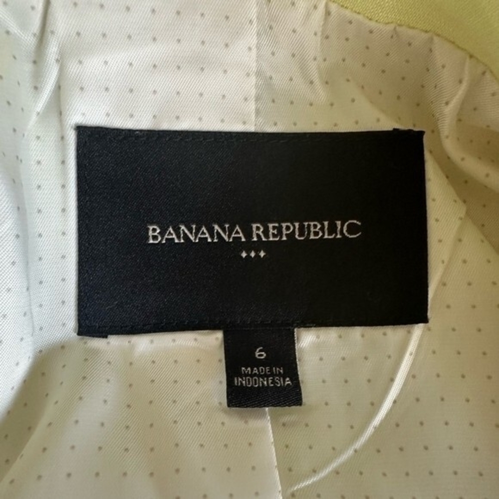Banana Republic Yellow Linen Cotton Women's Dress Jacket Blazer 6 Excellent - Picture 9 of 9
